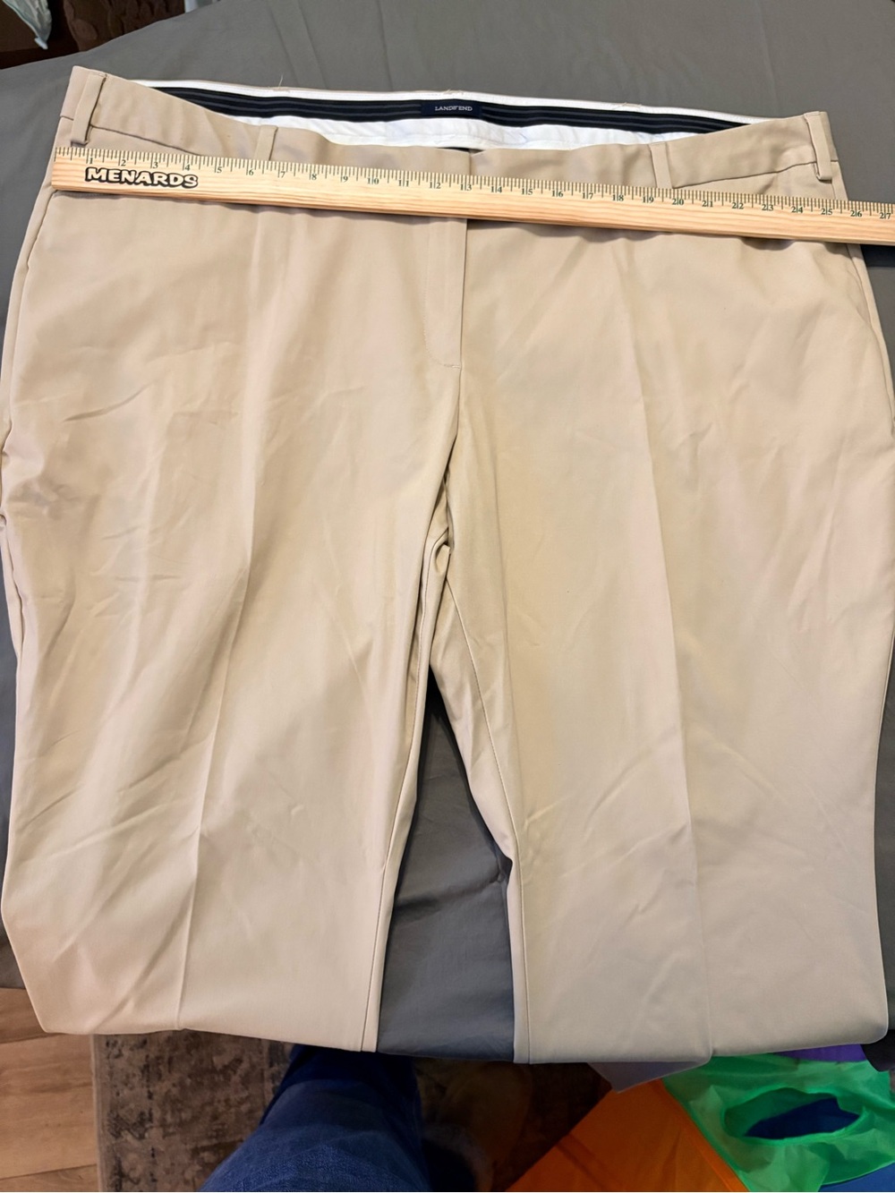 Lands' End Beige Boot Cut Dress Pants